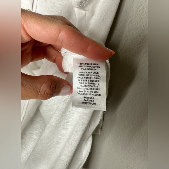 BP BRASS PLUM Womens Henley Button Down V-Neck Tank Top Tunic White Size XS - Picture 6 of 6